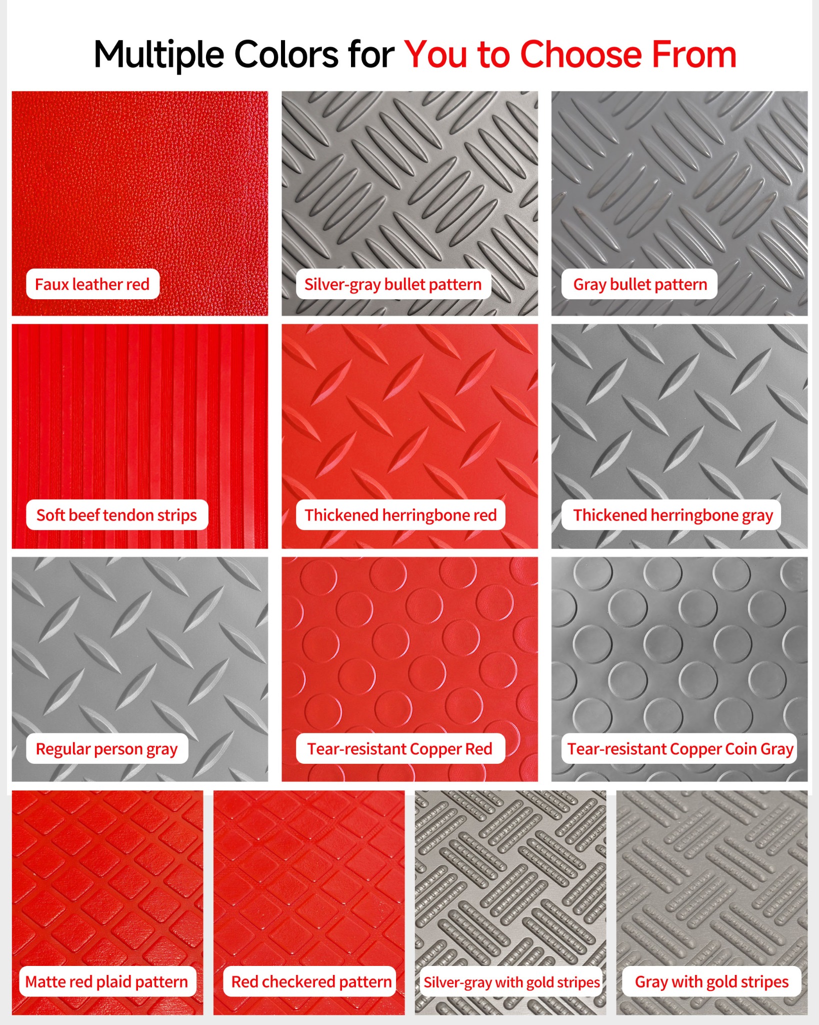PVC flooring color and surface pattern options